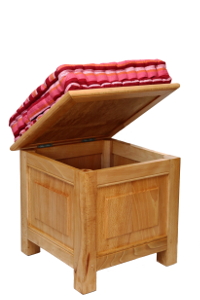 tabouret coffre en bois
